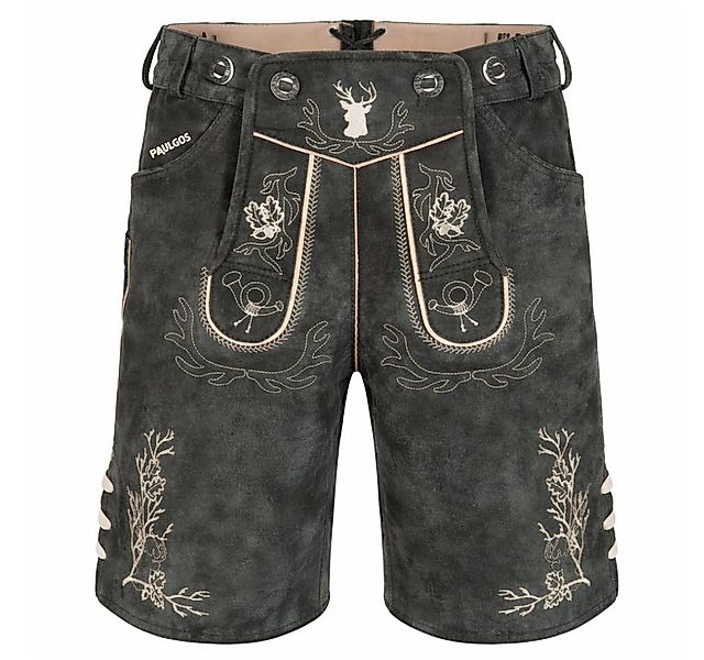 PAULGOS Trachtenhose Herren Lederhose Kurz mit Trägern 100% Echtleder - HK3 günstig online kaufen