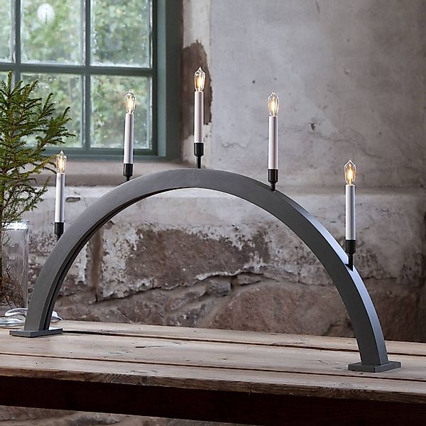 Fensterleuchter Storm 5-flammig 59 cm dunkelgrau günstig online kaufen