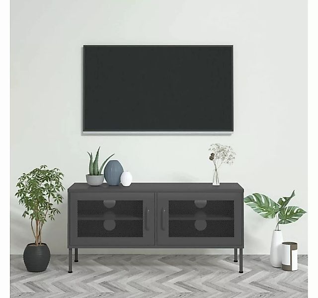 vidaXL TV-Schrank TV-Schrank Anthrazit 105x35x50 cm Stahl Lowboard günstig online kaufen