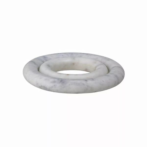 Topfuntersetzer Finola stein weiß / 2er Set - Marmor / Ø 20 cm - Bloomingvi günstig online kaufen