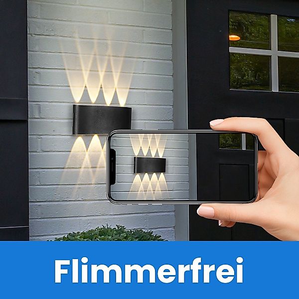 ZMH LED Wandleuchte Außenwandleuchte Schwarz Up günstig online kaufen