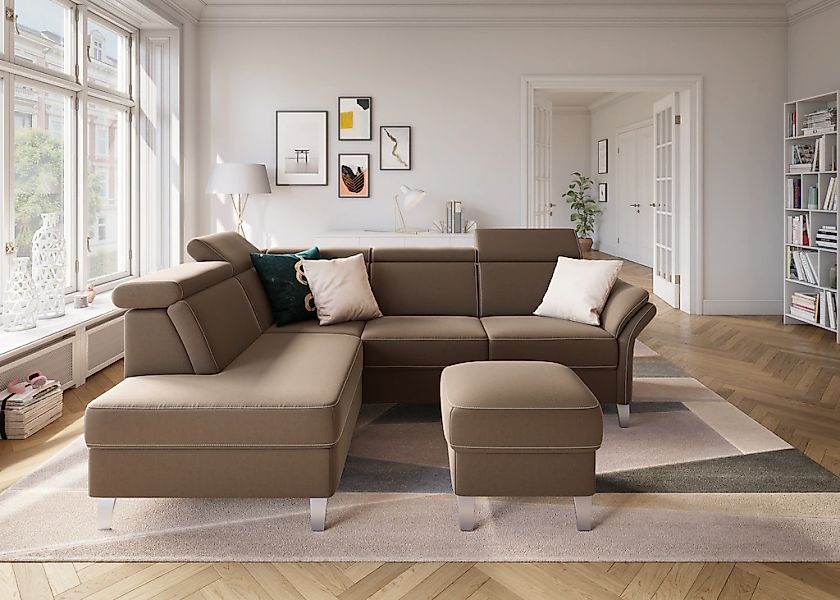 sit&more Ecksofa "Vincenzo L-Form", inklusive Kopfteilverstellung, wahlweis günstig online kaufen