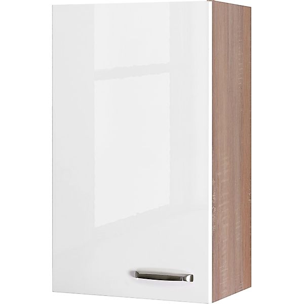 Flex-Well Exclusiv Küchen-Oberschrank Valero 50x89cm Hochglanz Weiß-Sonoma günstig online kaufen