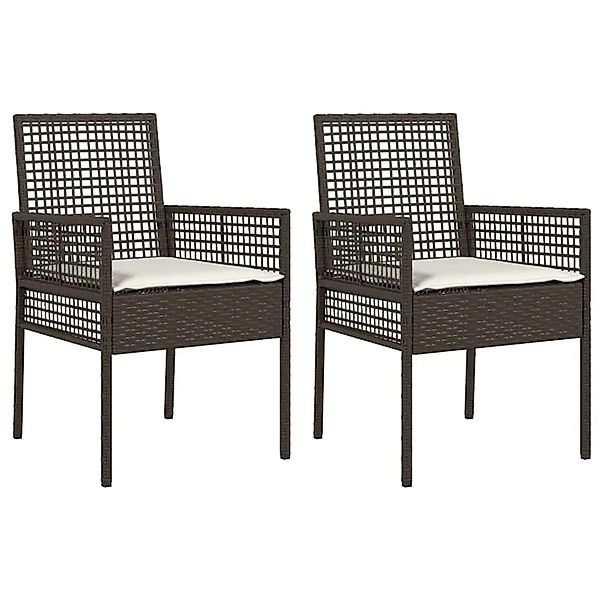 vidaXL Gartenstuhl 2 Stk Braun 53 x 60 x 85 cm Poly-Rattan 42003446 günstig online kaufen