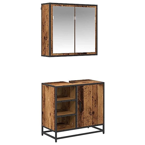 vidaXL Badezimmermöbel Set Wandmontiert 2-Tlg Altholz Holzwerkstoff 3402402 günstig online kaufen