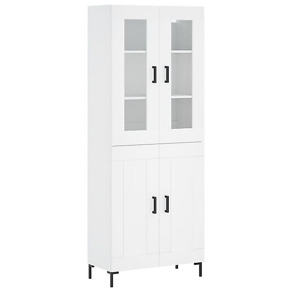 vidaXL Vitrine Highboard Weiß 69,5x34x180 cm Spanplatte Glas Vitrine günstig online kaufen