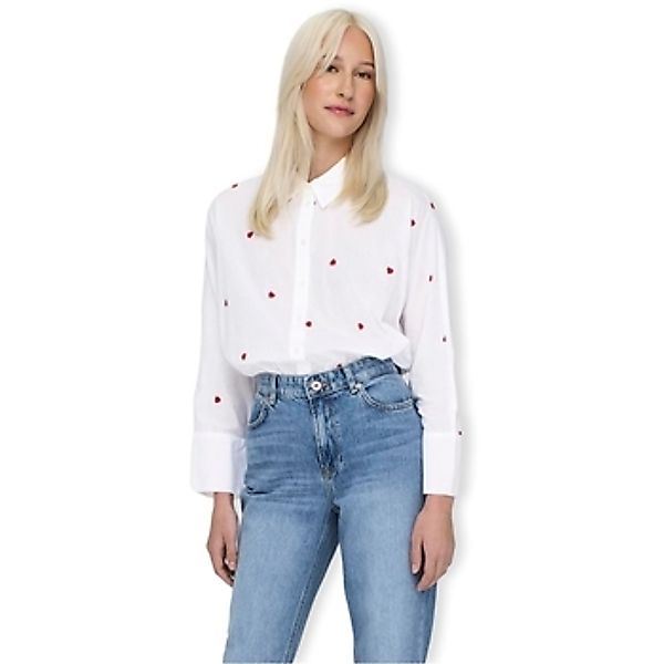 Only  Blusen New Lina Grace Shirt L/S - Bright White/Heart günstig online kaufen