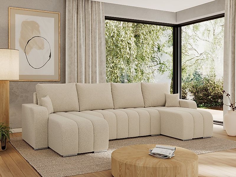 MKS MÖBEL Ecksofa KIRASSO U, Set, Bonellfedern, lose Kissen, Couch U-form, günstig online kaufen