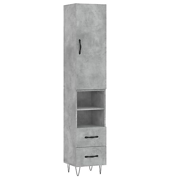 vidaXL Highboard Betongrau 34,5x34x180 cm Holzwerkstoff 3198949 günstig online kaufen
