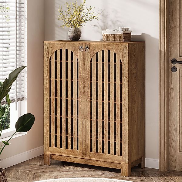 Tribesigns Schuhschrank 6-stöckiger Schuhschrank mit Lamellentüren, günstig online kaufen