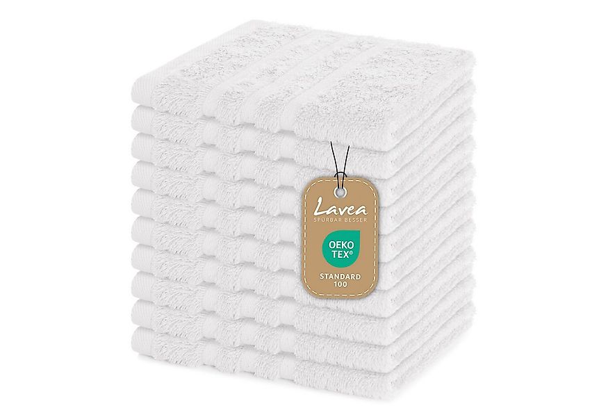 Lavea Seiftuch 10er Gästehandtücher Set 30x30 cm Elena Frottee, kleine Wasc günstig online kaufen