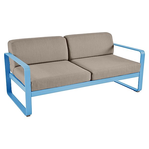 Bellevie Lounge-Sofa 2-Sitzer E1 Maya-Blau B8 Taupegrau günstig online kaufen