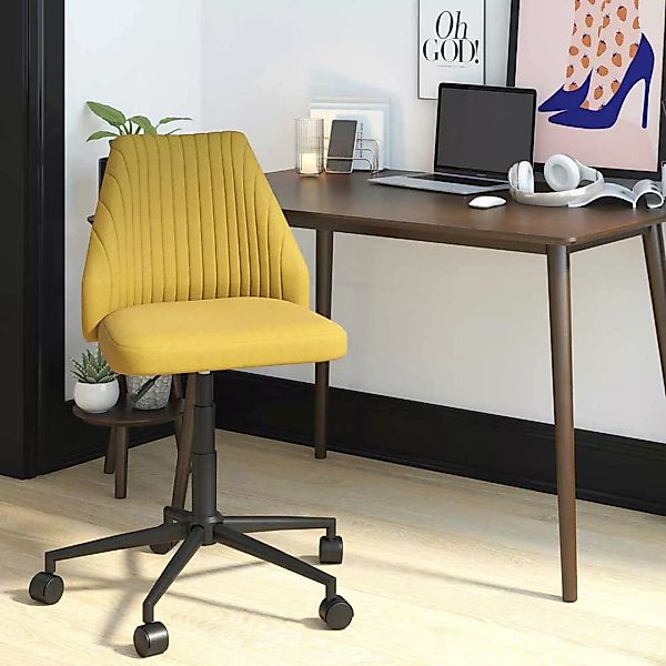 Gelber Schreibtischstuhl in modernem Design Gestell aus Metall günstig online kaufen