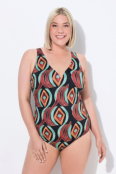 Ulla Popken Badeanzug Badeanzug grafischer Druck günstig online kaufen