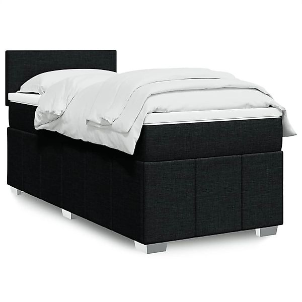 vidaXL Boxspringbett mit Matratze Schwarz 90x190 cm Stoff 3289218 günstig online kaufen
