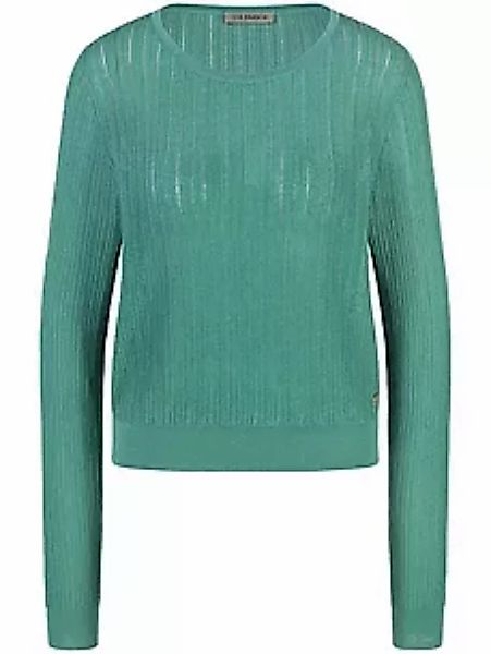 Pullover Rundhals-­Ausschnitt Uta Raasch türkis günstig online kaufen