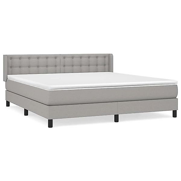 vidaXL Boxspringbett mit Matratze Hellgrau 180x200 cm Stoff 3130049 günstig online kaufen