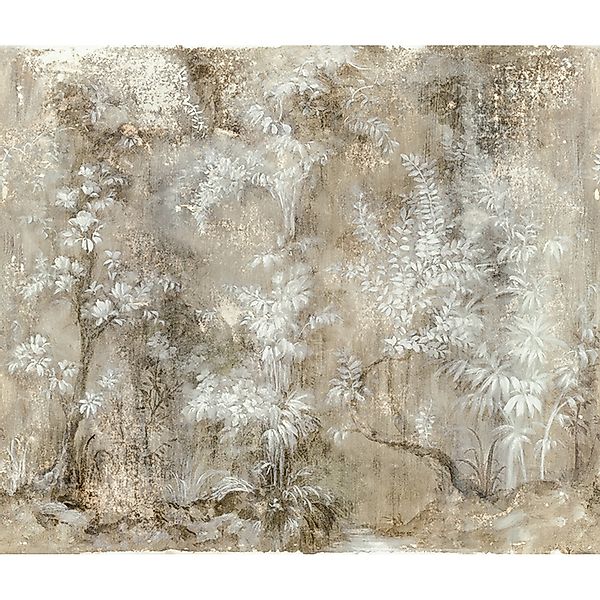 Marburg Vliestapete Wald Gemalt Floral Modern 270 cm x 318 cm Beige günstig online kaufen