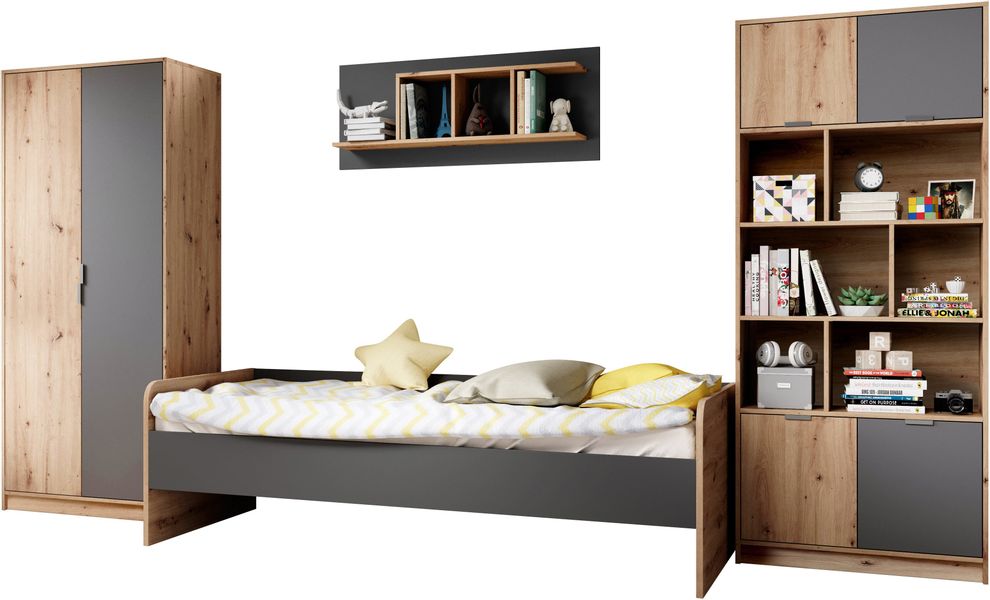 Begabino Jugendzimmer-Set Karla Kleiderschrank, Bett, Hängeregal, günstig online kaufen