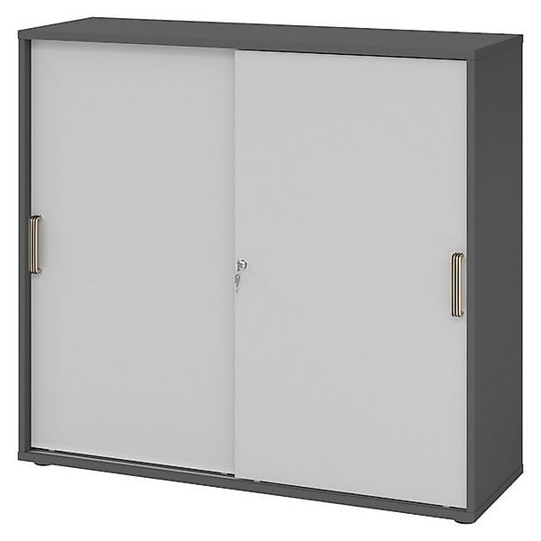 bümö Aktenschrank office Schiebetürenschrank Dekor: Graphit/Grau - Griffe: günstig online kaufen