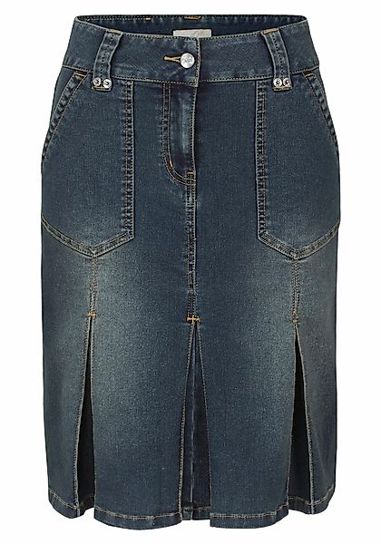 Aniston CASUAL Jeansrock mit eingelegten Falten günstig online kaufen