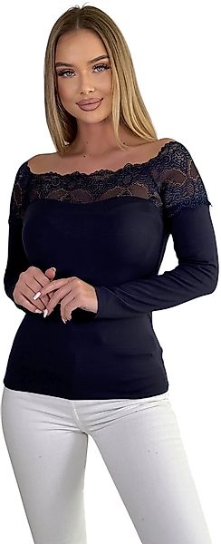 Mississhop Spitzenshirt Spitzenshirt Spitze Spitzen T-Shirt günstig online kaufen