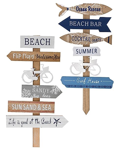 Spetebo Dekoobjekt Holzschild Gartenregeln BEACH (Doppelpack, günstig online kaufen