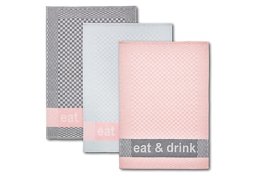 Dyckhoff Geschirrtuch Eat & Drink, Maße je Tuch ca. 50x70 cm, (Set, 3-tlg), günstig online kaufen