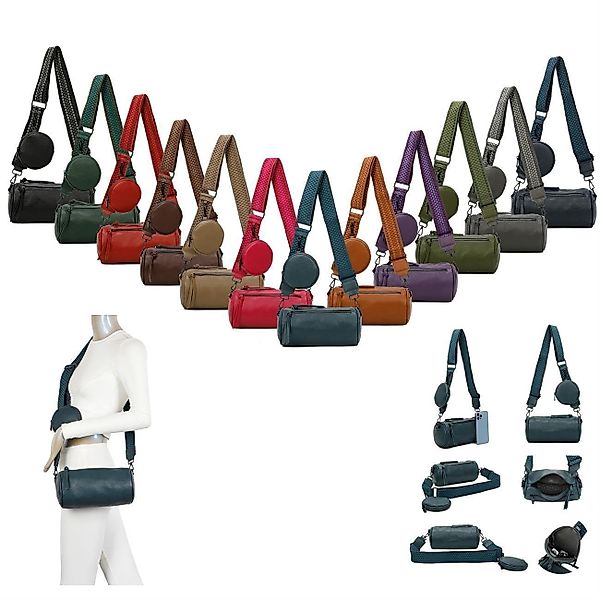 ITALYSHOP24 Gürteltasche Damen Zylinder Crossbody Tasche günstig online kaufen