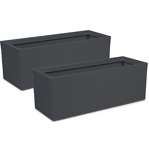 ONDIS24 Blumenkasten Graphit (2 St), 79.5 x 29.5 x 29.5 (H) cm, Pflanzvolum günstig online kaufen