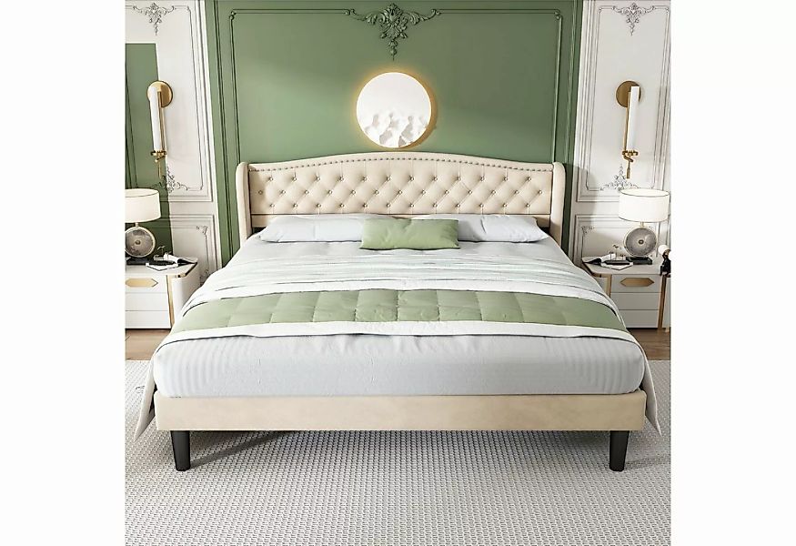 SOFTWEARY Polsterbett (Doppelbett mit Kopfteil und Lattenrost, 180x200 cm), günstig online kaufen