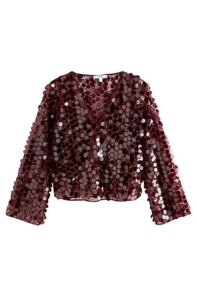 Next Blusenshirt Langärmeliges, transparentes Oberteil, Pailletten (1-tlg) günstig online kaufen