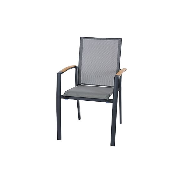 Siena Garden Stapelstuhl Aluminium mit Armlehnen Anthrazit/Matt günstig online kaufen