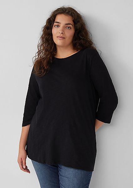 s.Oliver Langarmshirt Shirt mit Flammgarnstruktur und günstig online kaufen