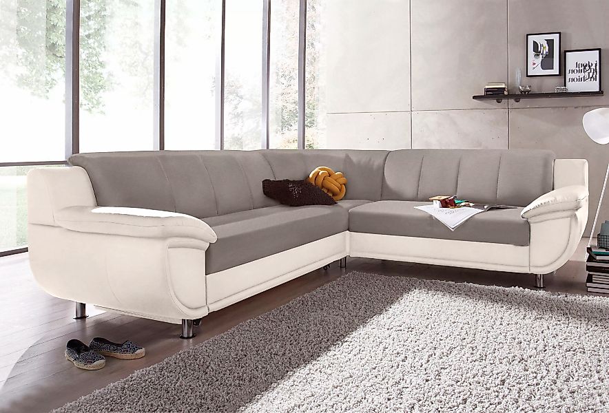 TRENDMANUFAKTUR Ecksofa "Rondo 3, zeitlos und modern, im Materialmix, L-For günstig online kaufen