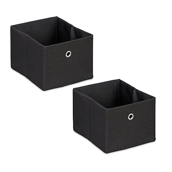 relaxdays Aufbewahrungsbox im 2er Set, Schwarz günstig online kaufen