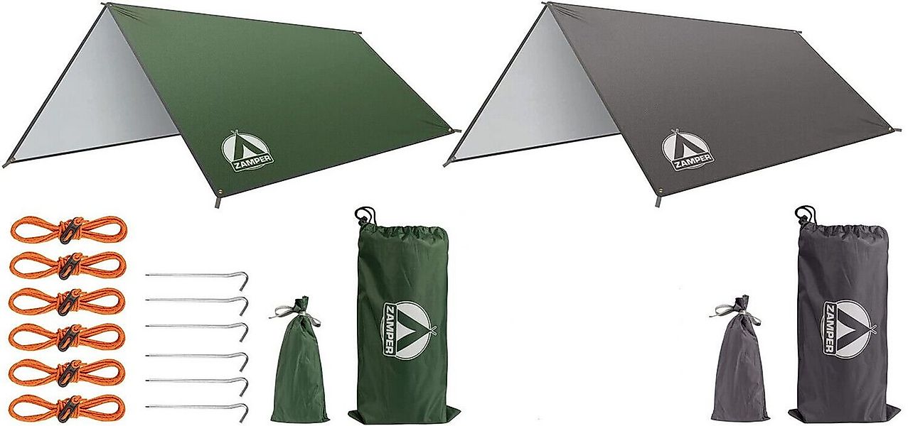 Zamper Tarp-Zelt Tarp Zeltplane 3x3m Wasserdicht – Camping Sonnensegel für günstig online kaufen