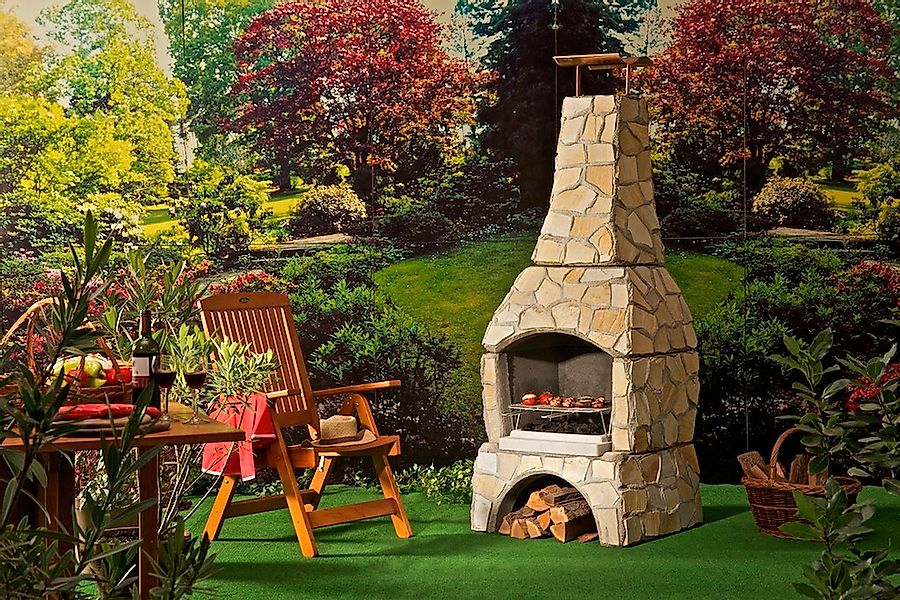 WELLFIRE Grillkamin "Landau", BxTxH: 80x77x202 cm günstig online kaufen