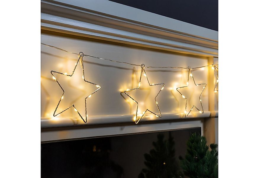 Spetebo LED-Lichterkette Lichterkette mit 8 LED Sternen warm weiß - 200 cm, günstig online kaufen
