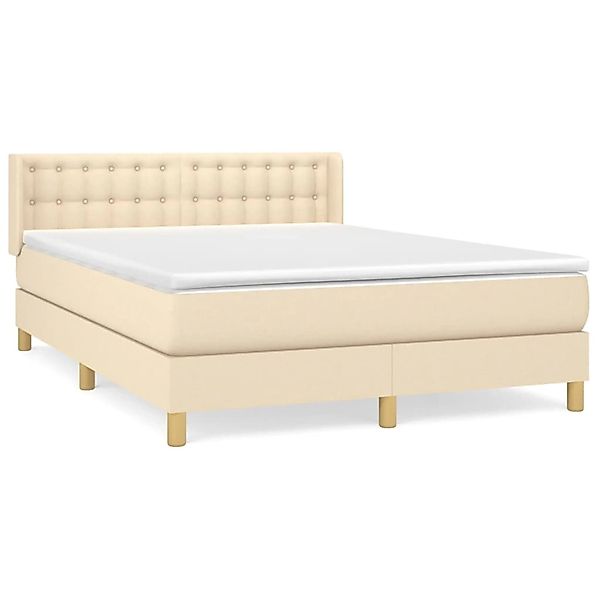 vidaXL Boxspringbett mit Matratze Creme 140x200 cm Stoff 3130598 günstig online kaufen