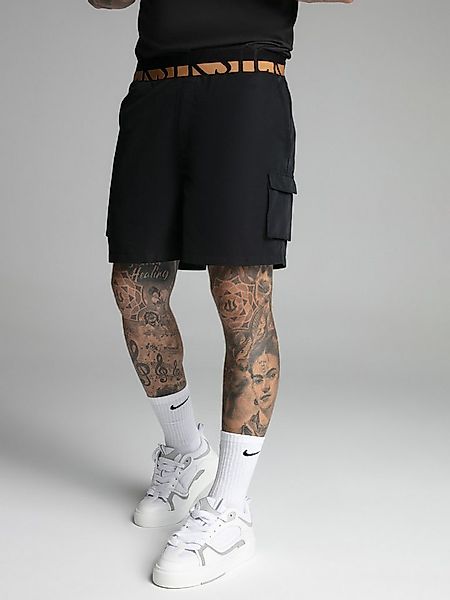 Siksilk Badeshorts SikSilk Herren Schwarze Cargo Badeshorts günstig online kaufen