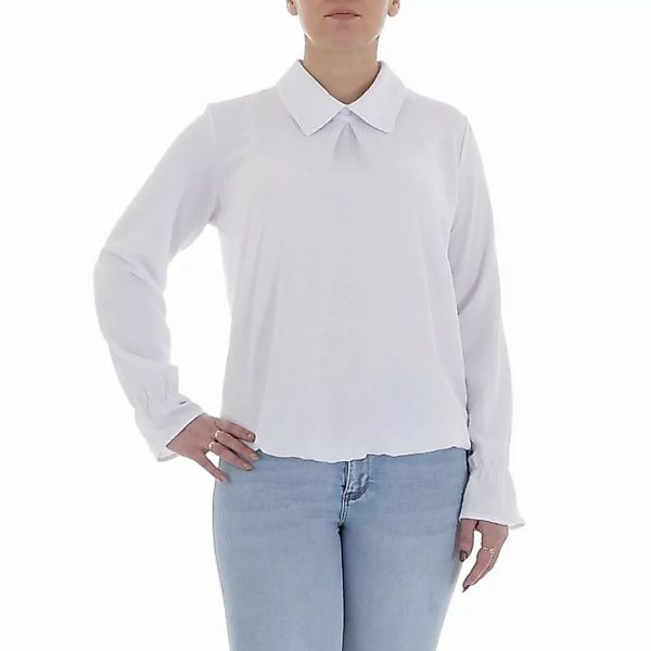 Ital-Design Langarmbluse Damen Elegant Bluse in Weiß günstig online kaufen