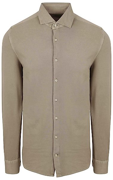 Suitable Piqué Hemd Taupe - Größe M günstig online kaufen