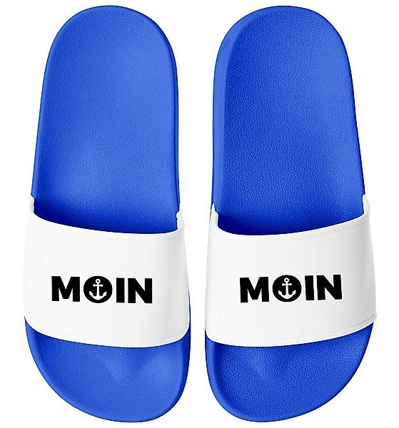 MoonWorks Badeschlappen Moin Aufdruck Anker Logo Badelatschen Unisex Herren günstig online kaufen