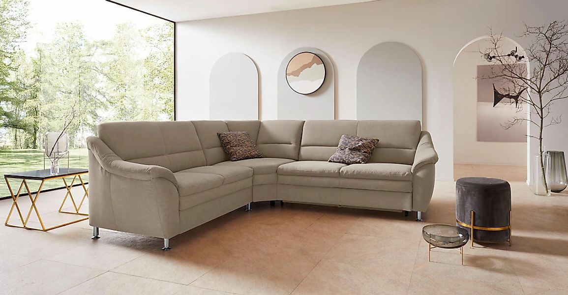 Home affaire Ecksofa "Cardoso L-Form" mit Trapezecke für mehr Sitzkomfort, günstig online kaufen