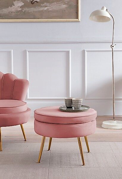 SalesFever Polsterhocker »Calm Gepolsterter Hocker mit Charme« mit hohem Si günstig online kaufen