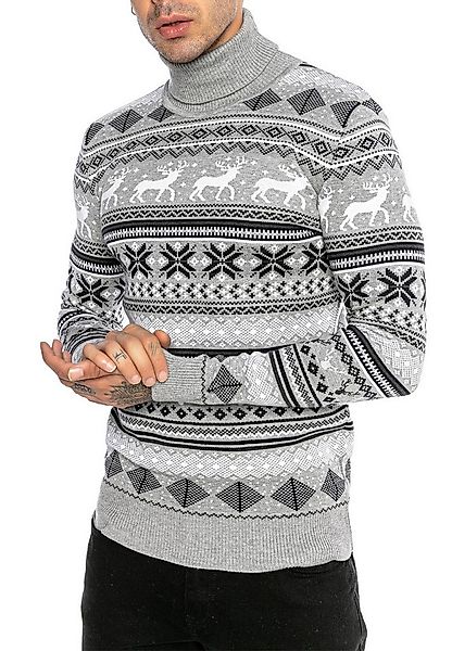 RedBridge Strickpullover mit Rollkragen Festliches Norwegermuster Weihnacht günstig online kaufen