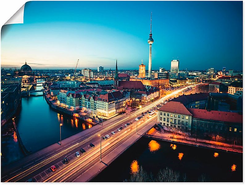 Artland Wandbild "Berlin Cityscape am Abend", Deutschland, (1 St.), als Lei günstig online kaufen