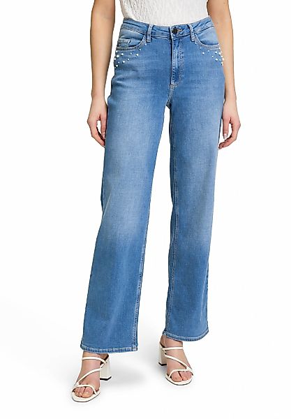 Betty&Co High-waist-Jeans "Betty & Co High Waisted-Jeans mit Perlen" günstig online kaufen
