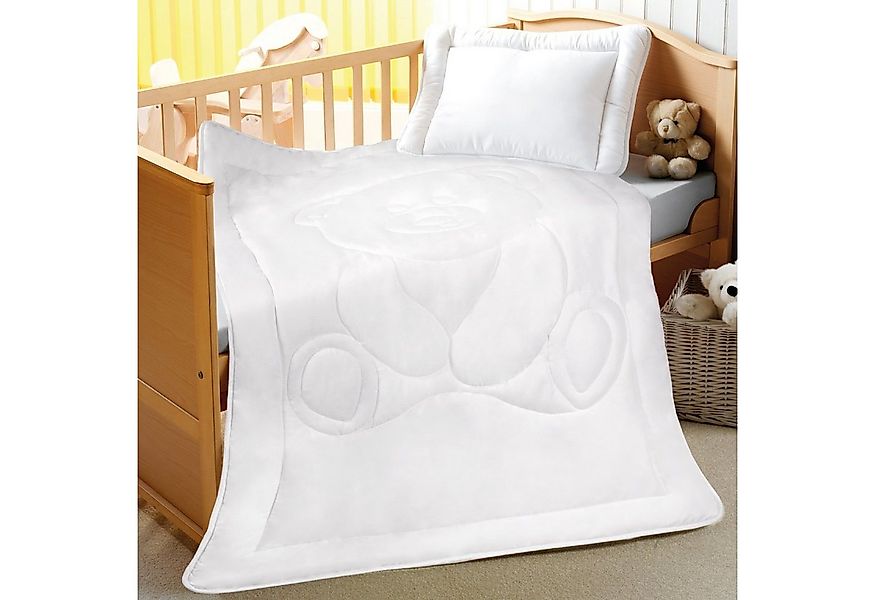 Bestlivings Kinderbettdecke + Kopfkissen Set mit Bärchen-Steppung, Füllung: günstig online kaufen